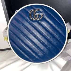 ❌SOLD❌New Authentic Gucci GG round Marmont Matelassé Leather Cross Body Bag